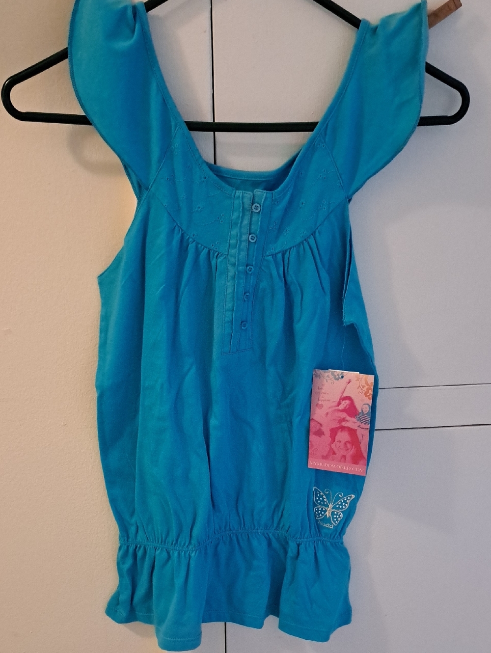 Mudd Bright Turquoise Butterfly Tank Summer Dress